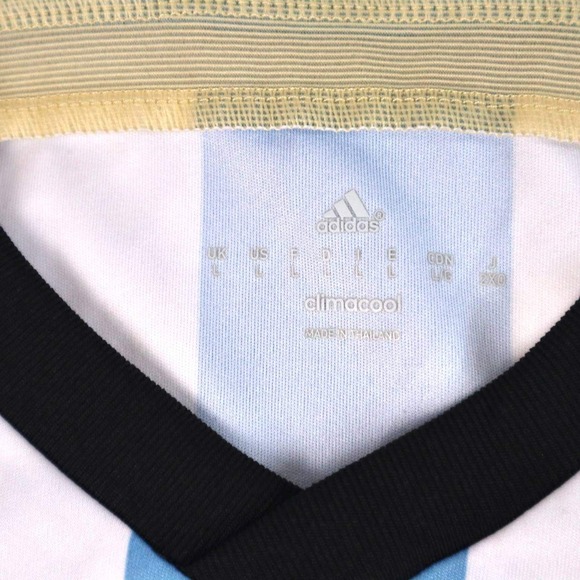 Adidas Argentina Home Jersey Blue White Striped Mens Large L 2014 World Cup - Picture 4 of 6